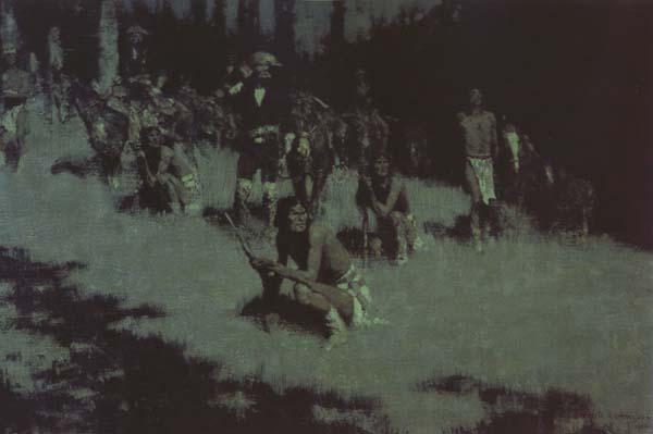 Frederic Remington Apache Scouts Listening (mk43) oil painting image